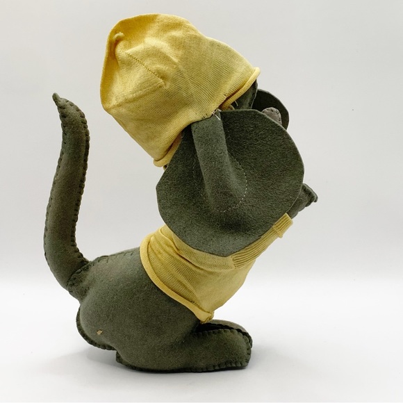 Antique stuffed animal large ears mouse with sock clothing heavy felt hand made - Picture 7 of 13